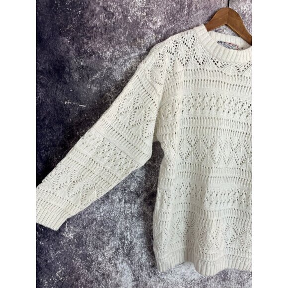 American Basics Sweater Women's Small Knit Vintage Acrylic Fair Isle Oversized - Picture 5 of 8